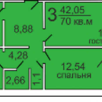 ЖК по ул. Стрелковой (Архангельск) – планировка №1