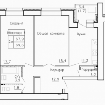 ЖК Новая пристань (Барнаул) – планировка №5
