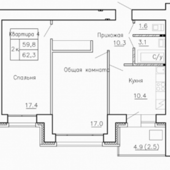 ЖК Новая пристань (Барнаул) – планировка №3