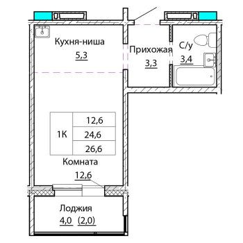 ЖК Космонавты (Барнаул) – планировка №3