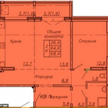 ЖК Адмиралъ (Барнаул) – планировка №2
