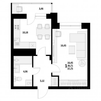 Спутник Сити (Белгород) – планировка №5