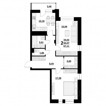 Спутник Сити (Белгород) – планировка №4