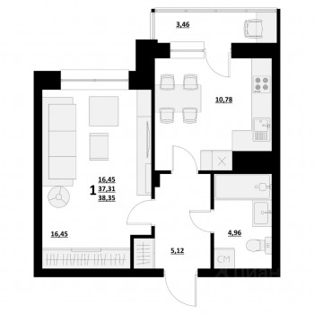 Спутник Сити (Белгород) – планировка №2
