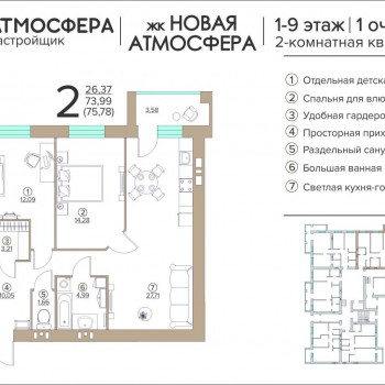 ЖК Новая Атмосфера (Брянск) – планировка №15