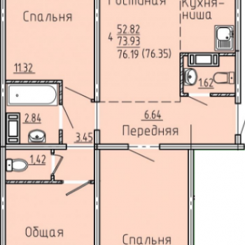 ЖК ГринВилл (Челябинск) – планировка №2