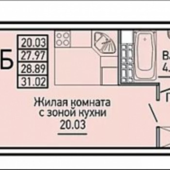ЖК Облака (Екатеринбург) – планировка №3
