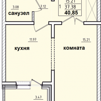 ЖК Корица (Иркутск) – планировка №3