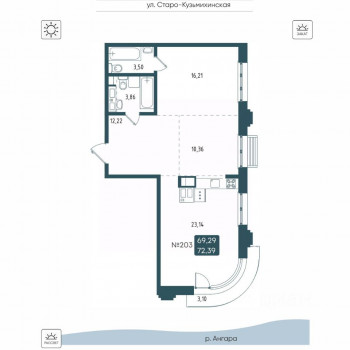 БРОДСКИЙ (Иркутск) – планировка №1