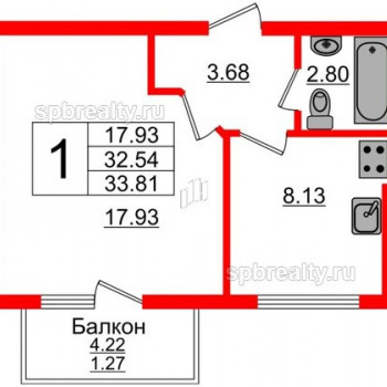 ЖК Олимпия (Калининград) – планировка №3