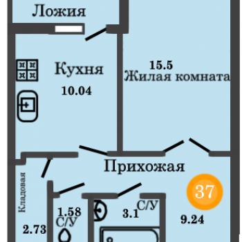ЖК на ул. Суворова (Калининград) – планировка №5