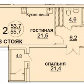 ЖК Амурские зори (Хабаровск) – планировка №2