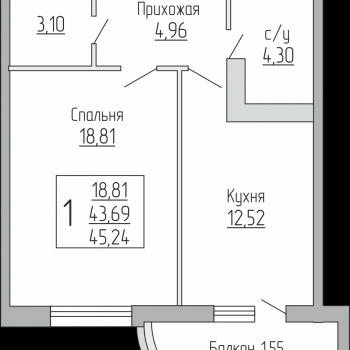 ЖК Резиденция (Краснодар) – планировка №5