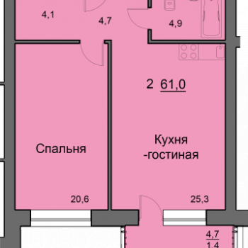 ЖК СкайСевен (Красноярск) – планировка №2