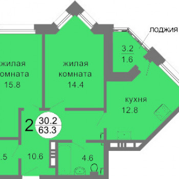 ЖК Новая панорама (Красноярск) – планировка №3