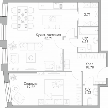 ЖК Крылья (Москва) – планировка №20