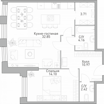 ЖК Крылья (Москва) – планировка №19