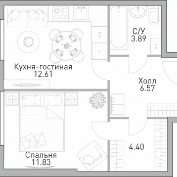ЖК Крылья (Москва) – планировка №12