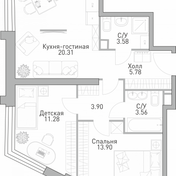 ЖК Крылья (Москва) – планировка №4