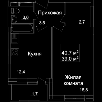 ЖК Рассказово (Москва) – планировка №1