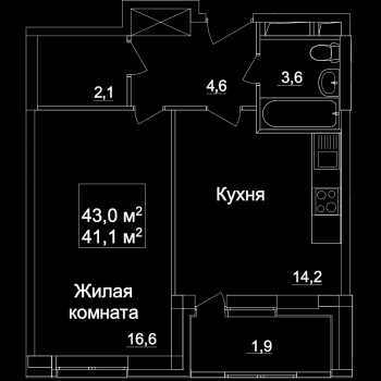 ЖК Рассказово (Москва) – планировка №3