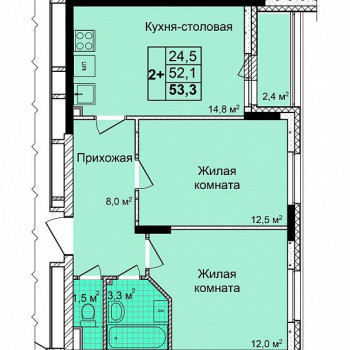 ЖК Дома на Культуре (Нижний Новгород) – планировка №2