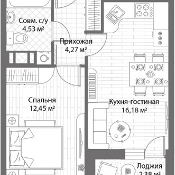 ЖК Каскад На Путейской (Нижний Новгород) – планировка №4