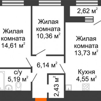 ЖК Дом на Набережной (Нижний Новгород) – планировка №6