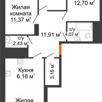 ЖК Дом на Набережной (Нижний Новгород) – планировка №1