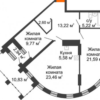 ЖК Дом на Набережной (Нижний Новгород) – планировка №7