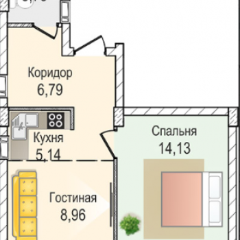 ЖК Крымский (Новосибирск) – планировка №14