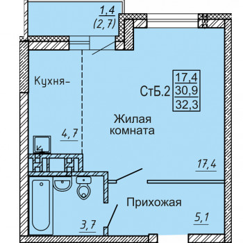 ЖК Новые Матрешки (Новосибирск) – планировка №2