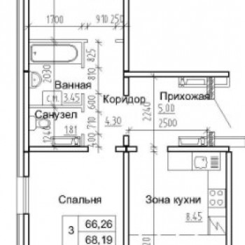 ЖК Кольца (Новосибирск) – планировка №1