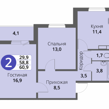 ЖК Московский парк (Орёл) – планировка №2