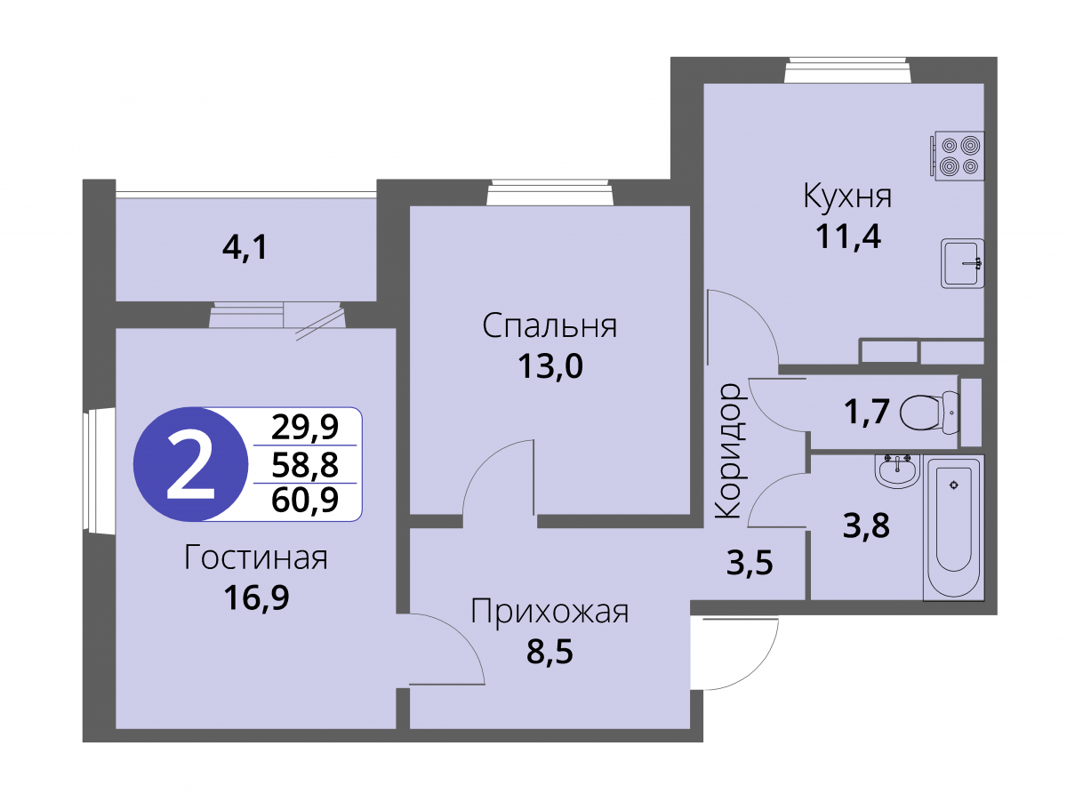 ЖК Московский парк (Орёл) - планировки квартир