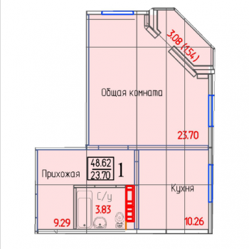 ЖК Лазурный (Оренбург) – планировка №3