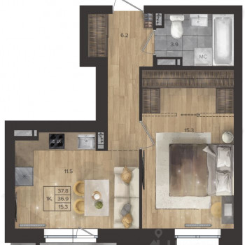 ЖК «FORMAT» (Пермь) – планировка №9