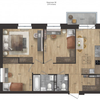 ЖК «FORMAT» (Пермь) – планировка №6
