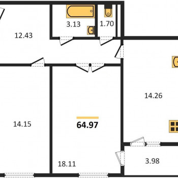 ЖК Новая высота (Самара) – планировка №4