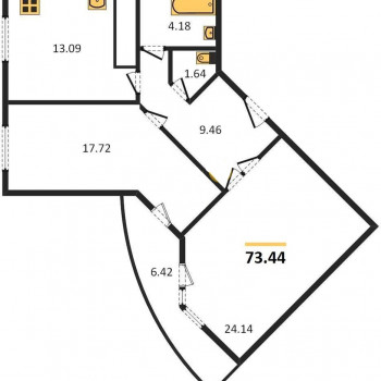 ЖК Новая высота (Самара) – планировка №3