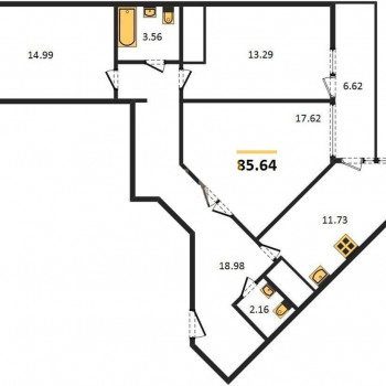 ЖК Новая высота (Самара) – планировка №1