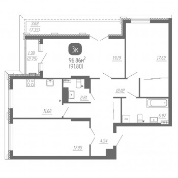 ЖК «Сова» (Самара) – планировка №3