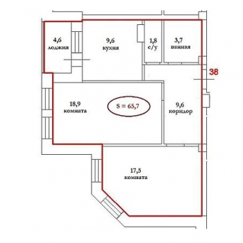 Клубный дом Рассвет - Премиум (Самара) – планировка №3