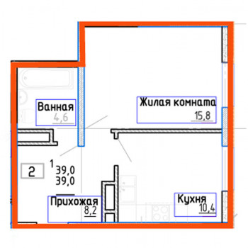 Клубный дом Статус (Ставрополь) – планировка №6