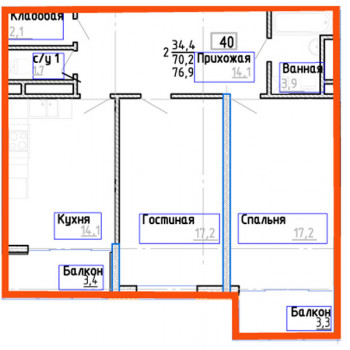 Клубный дом Статус (Ставрополь) – планировка №4