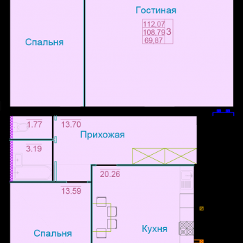 ЖК Вернадский (Тамбов) – планировка №13