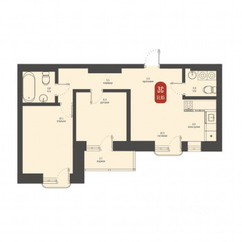 Косарева 6 (Томск) – планировка №6