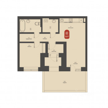 Косарева 6 (Томск) – планировка №5