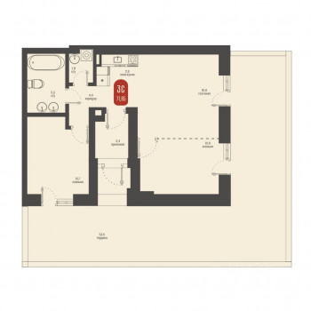Косарева 6 (Томск) – планировка №4