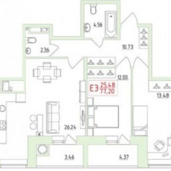 Смарт квартал на Сурикова (Тула) – планировка №1